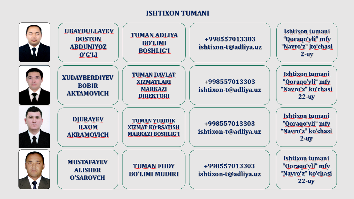 2. ISHTIXON TUMAN ADLIYA BO'LIMI