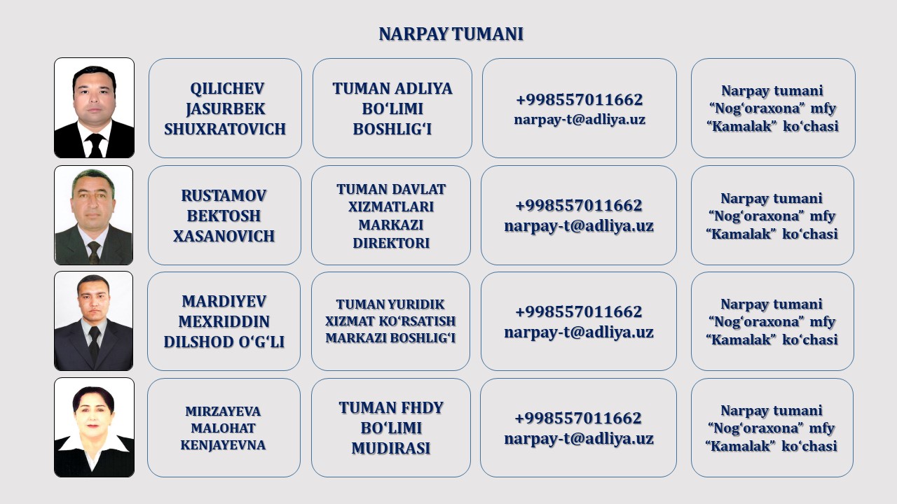 6. NARPAY TUMAN ADLIYA BO'LIMI