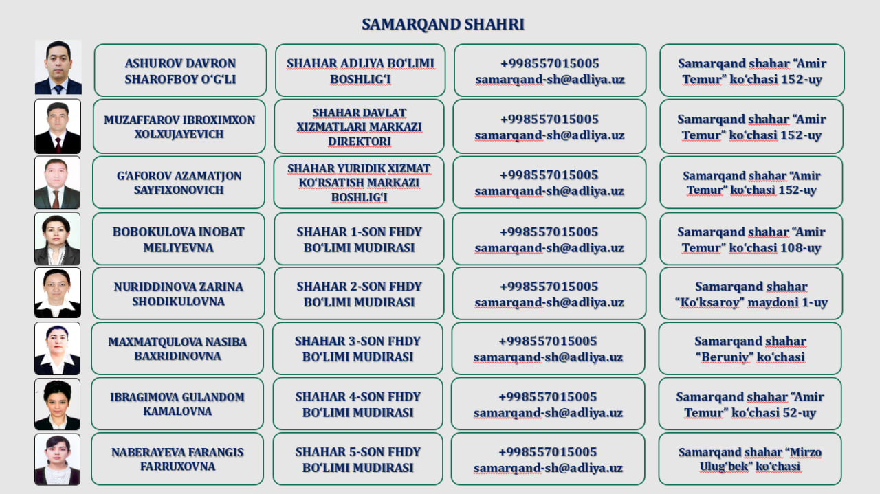 13. SAMARQAND SHAHAR ADLIYA BO'LIMI